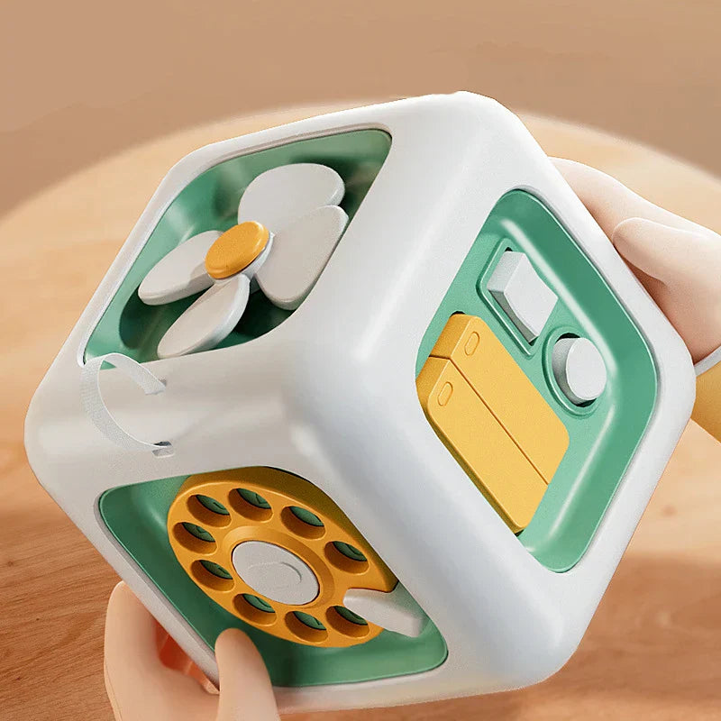 6-in-1 Montessori Sensory Busy Board educational toy cube for children