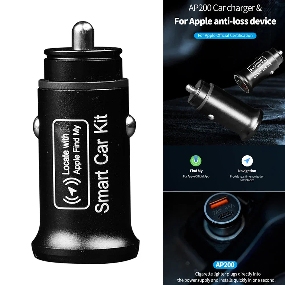 Smart OBD GPS tracker for car - real-time vehicle tracking with charging function and Apple Find My integration