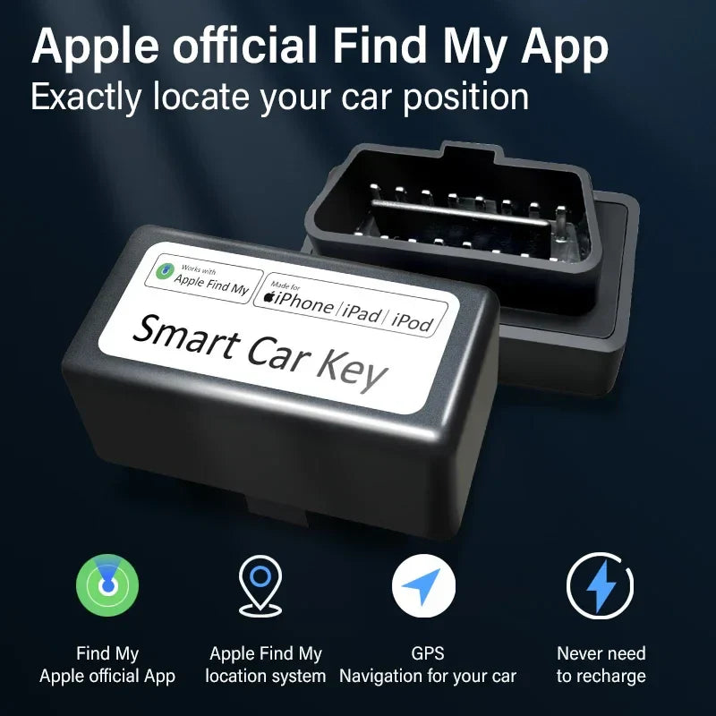 Smart OBD GPS tracker for car - real-time vehicle tracking with charging function and Apple Find My integration