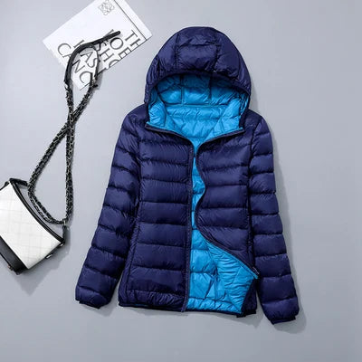 Women's down jacket with hood
