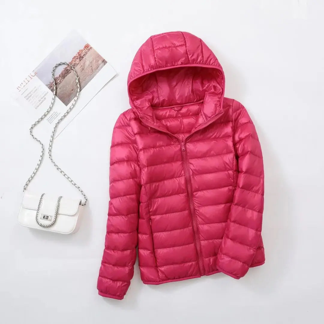 Women's down jacket with hood