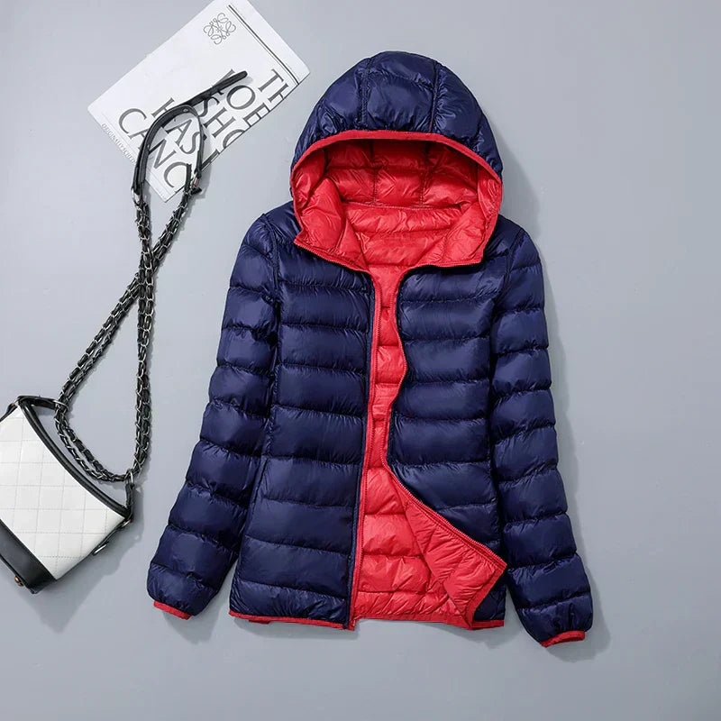 Women's down jacket with hood