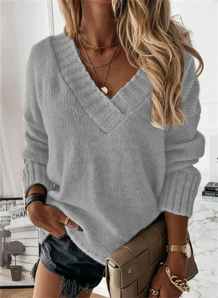 Stylish V-neck sweater for women