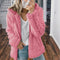 Cappotto in peluche con cappuccio per donna