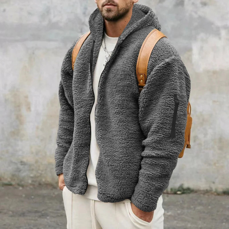 Winter jacket in fleece and cashmere for men