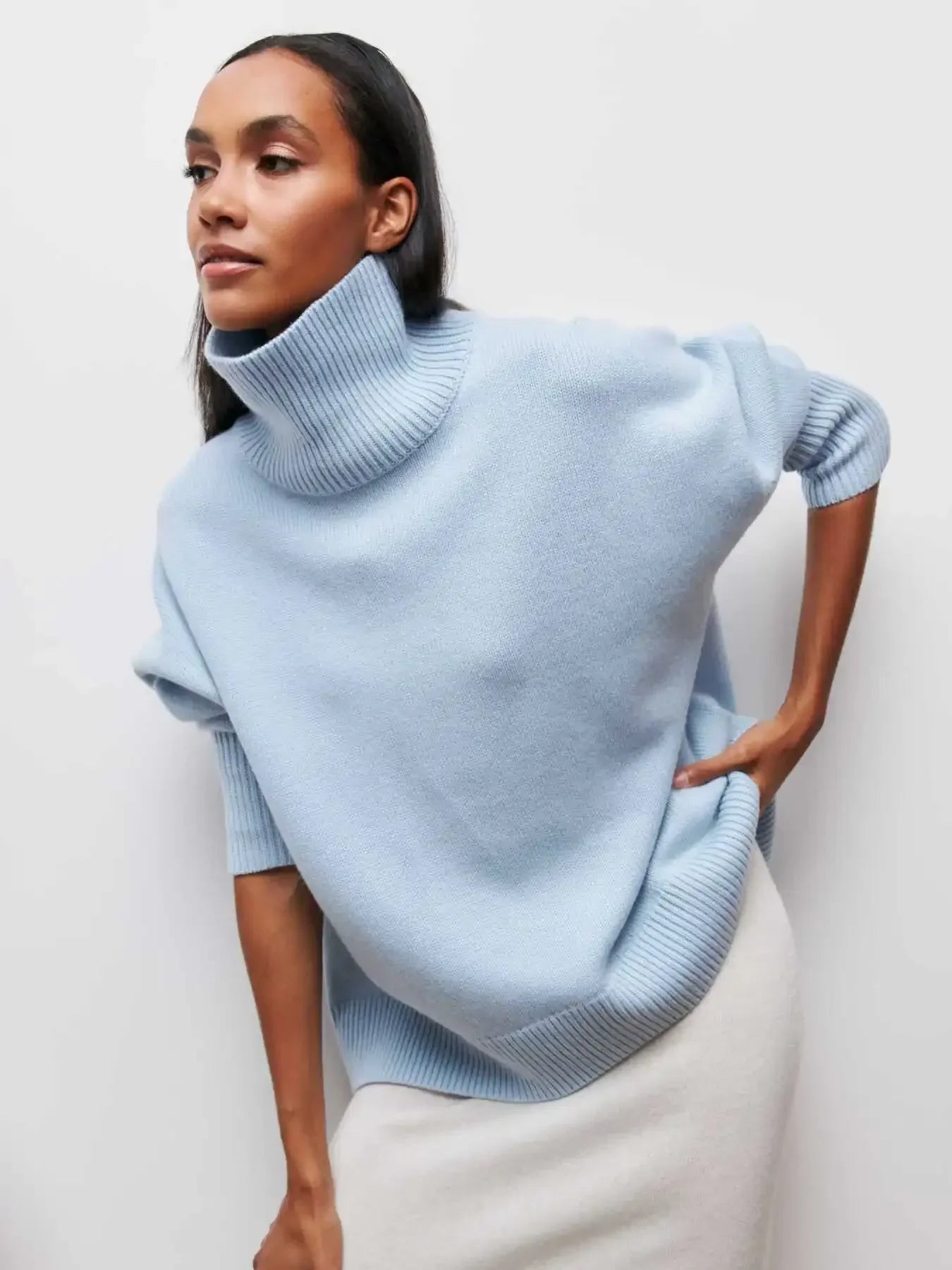 Oversized Turtleneck Sweater for Women - Image 7