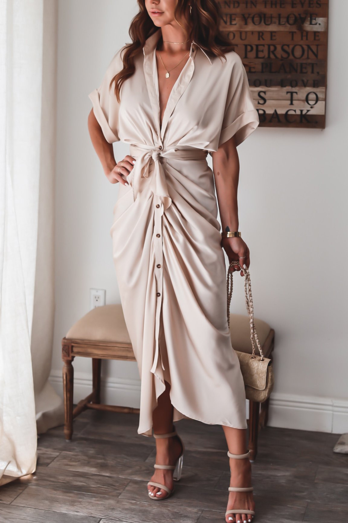 Women's Evening Dress Julia - Elegant Maxi Dress in Airy Polyester with Fashionable Details