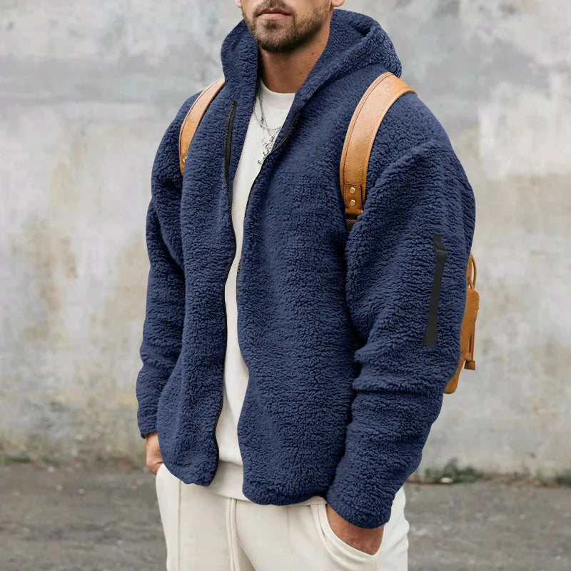 Winter jacket in fleece and cashmere for men