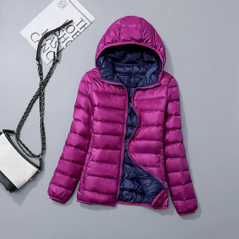 Women's down jacket with hood