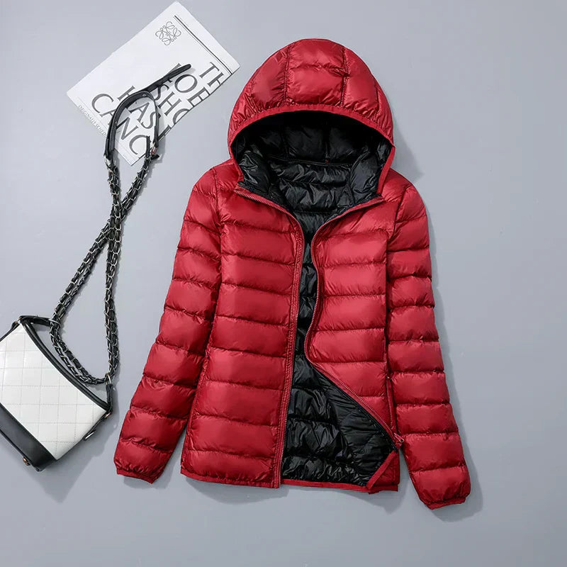 Women's down jacket with hood
