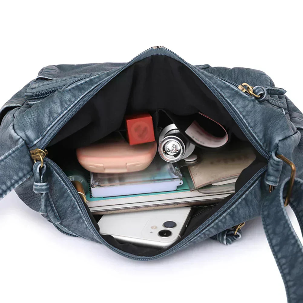Women - Shoulder bag - Vintage PU leather multi-pocket