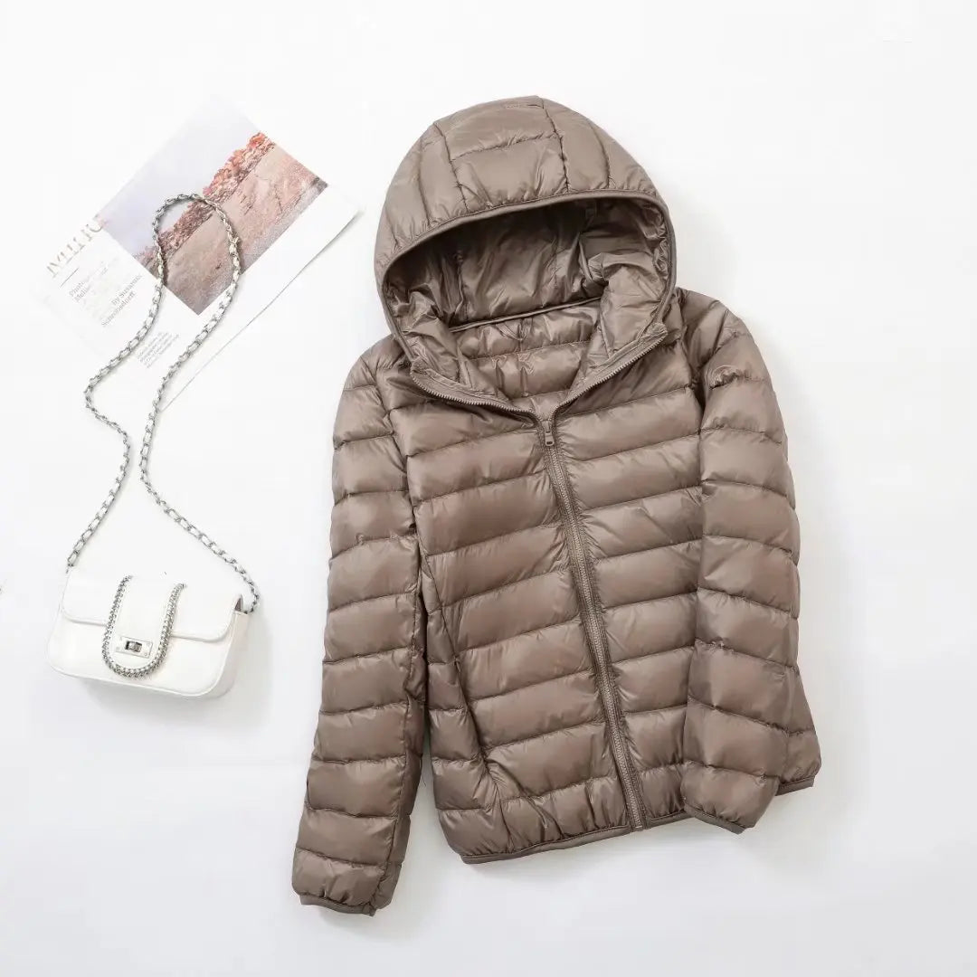 Women's down jacket with hood