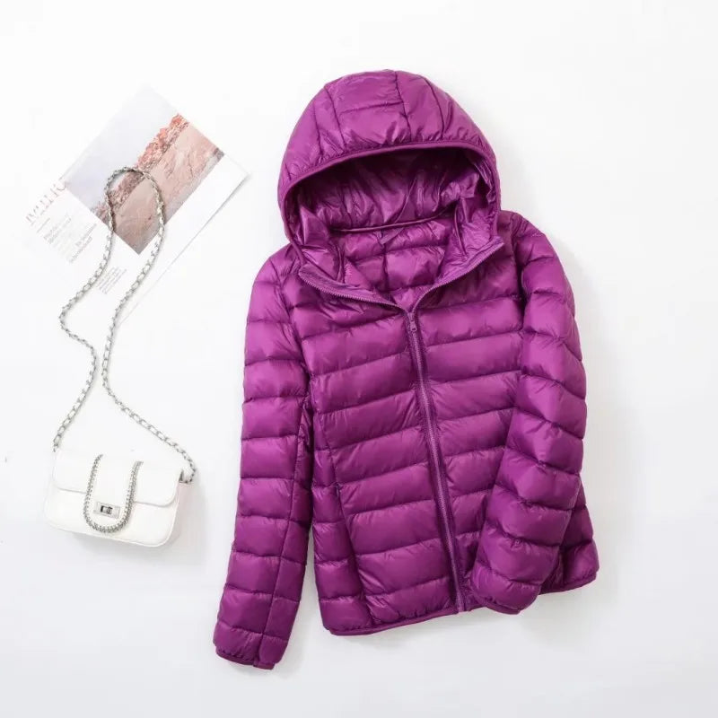 Women's down jacket with hood