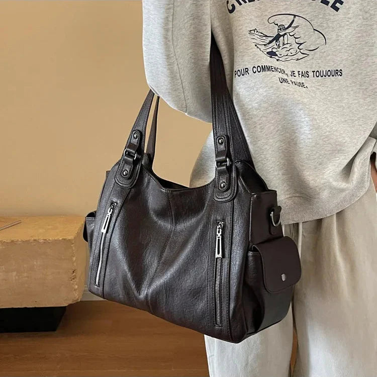 Aliona - School Bag With Shoulder Strap And Zipper Closure