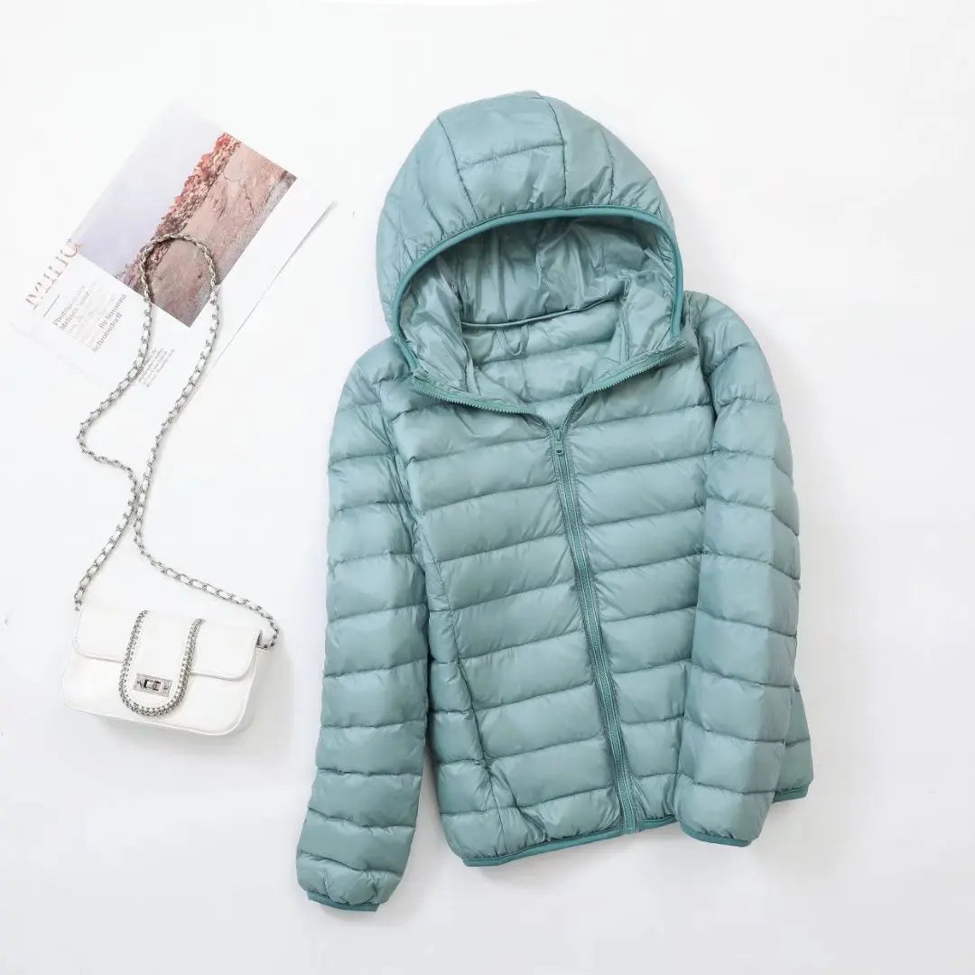 Women's down jacket with hood