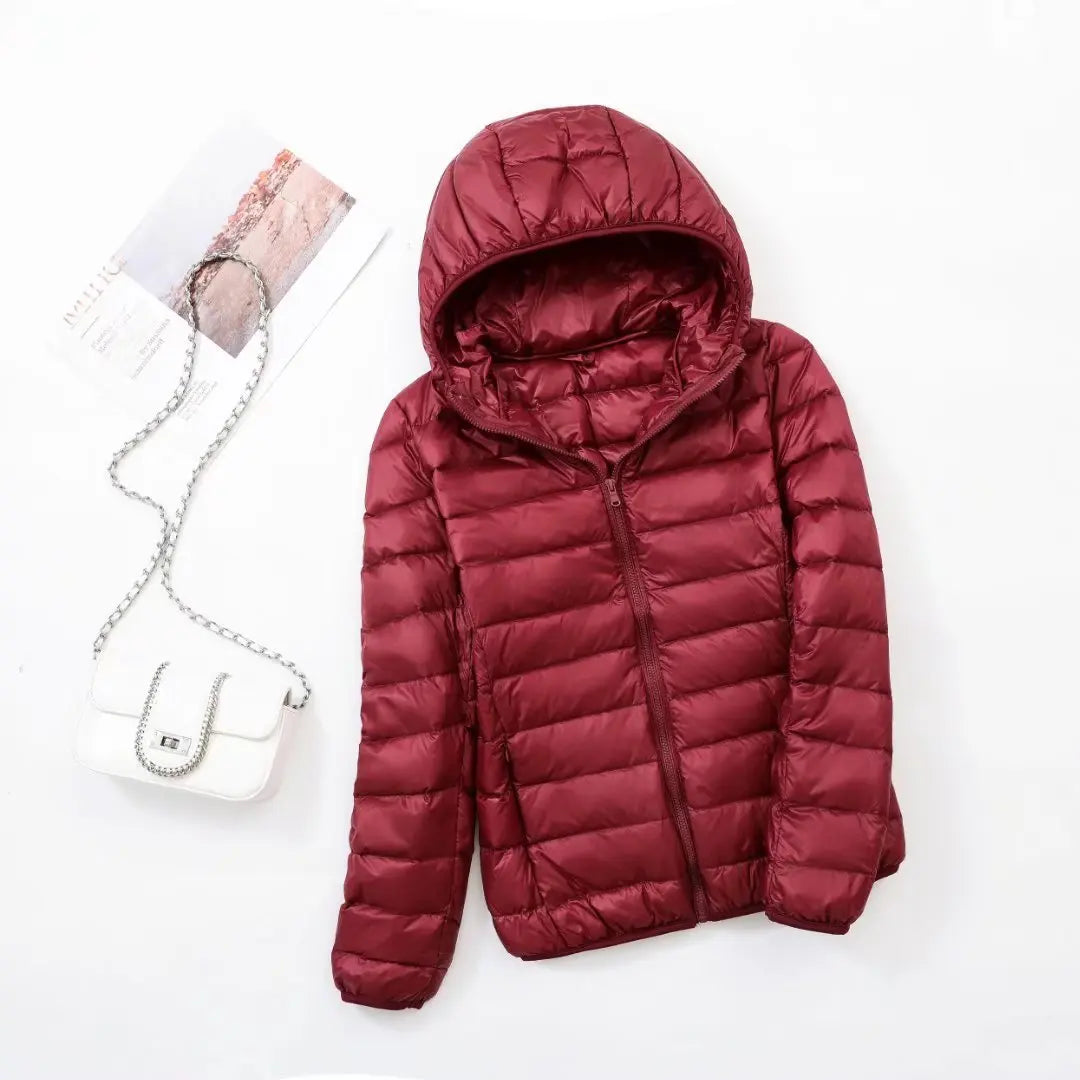 Women's down jacket with hood
