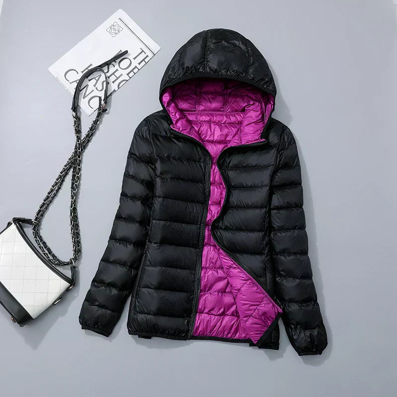 Women's down jacket with hood
