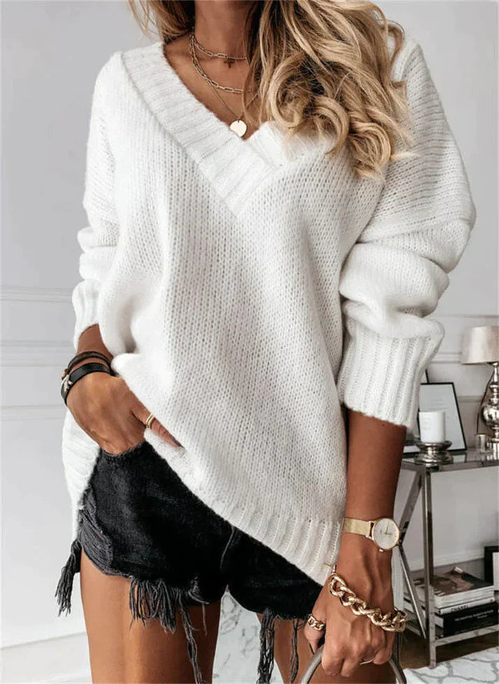 Stylish V-neck sweater for women