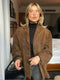 Yara | Cappotto marrone elegante da donna con una finitura lussuosa