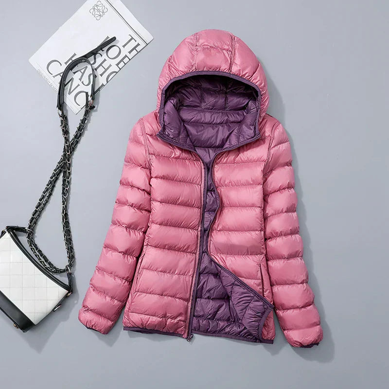 Women's down jacket with hood