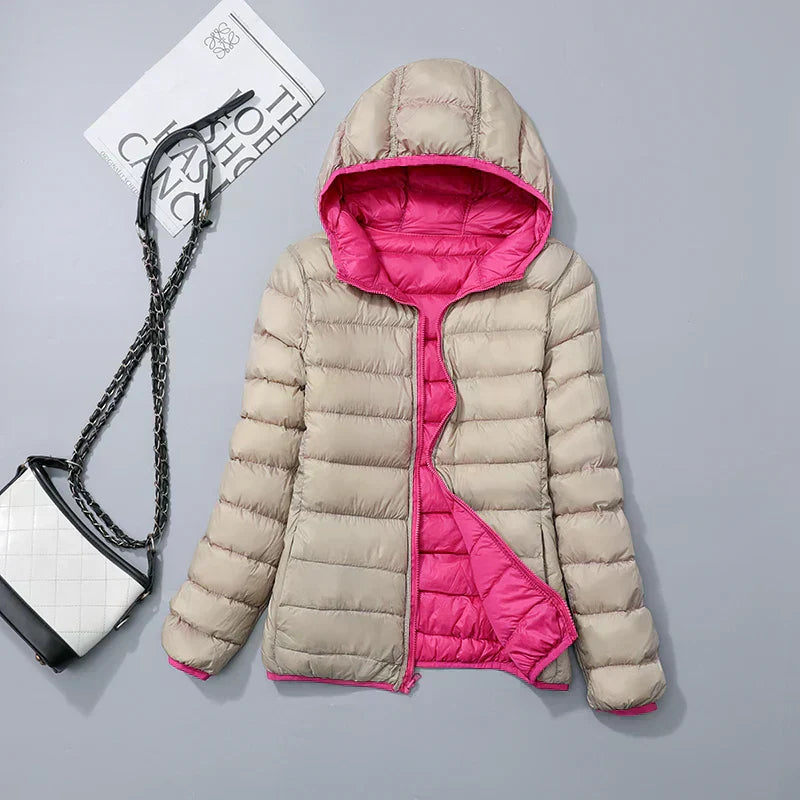 Women's down jacket with hood