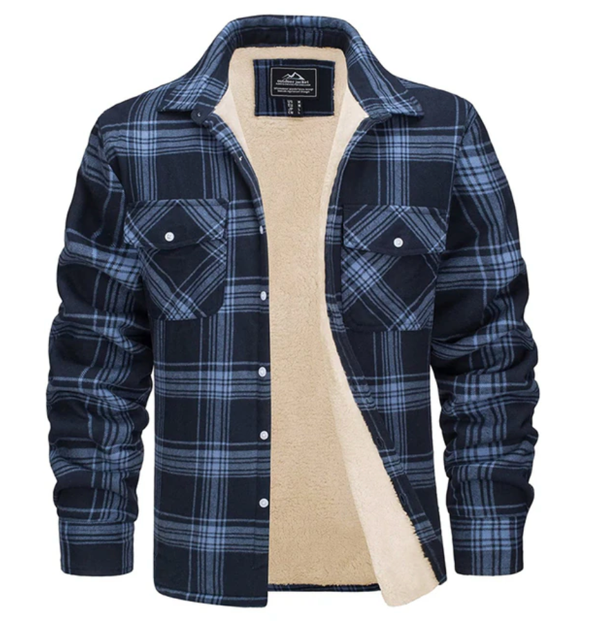 Sherpa Lined Flannel Jacket for Men - Image 10