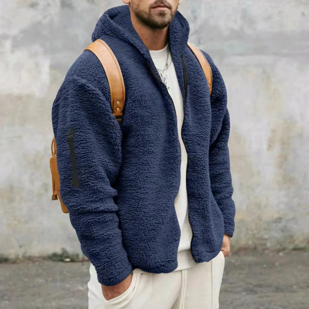 Winter jacket in fleece and cashmere for men