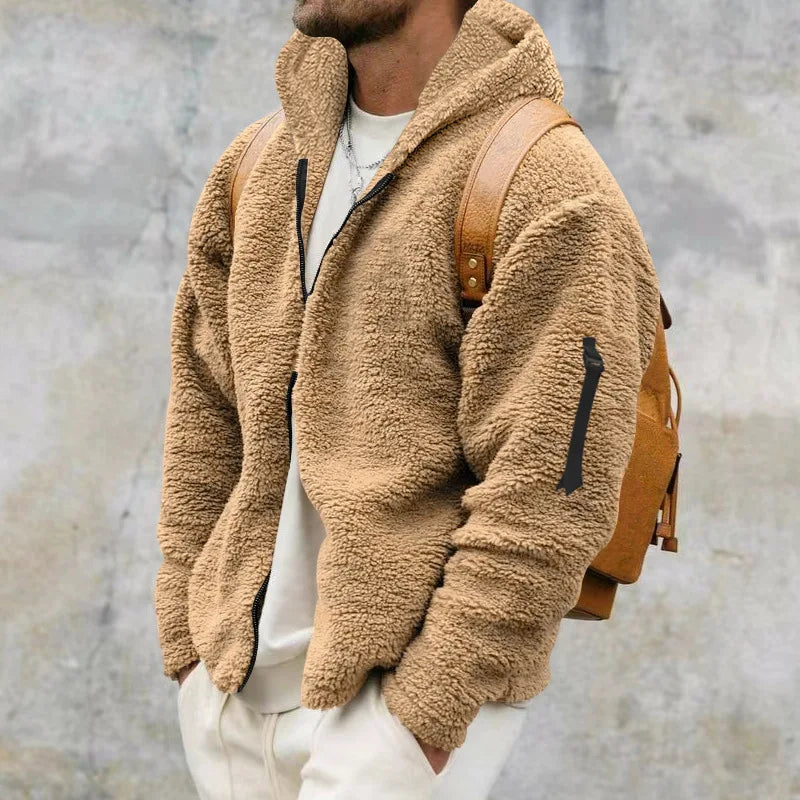 Winter jacket in fleece and cashmere for men