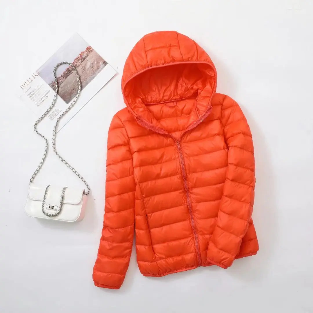 Women's down jacket with hood