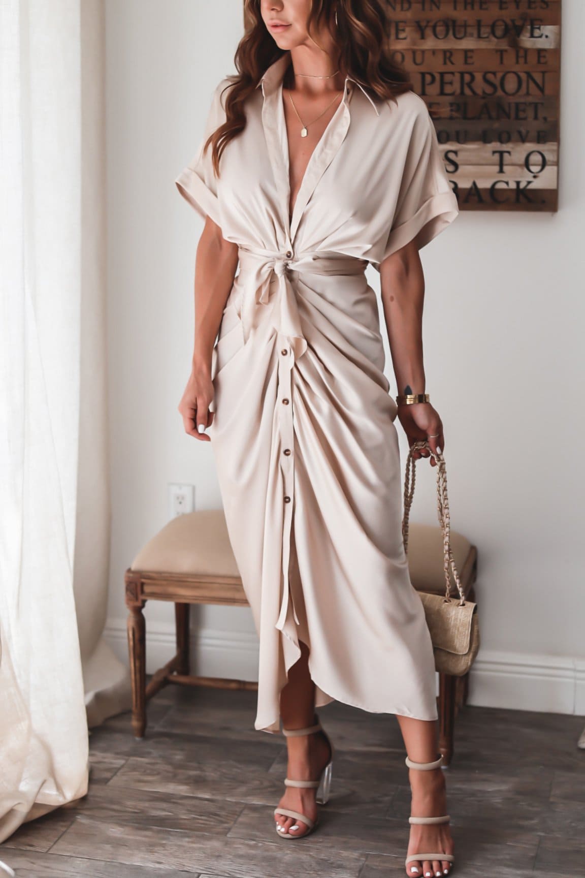 Women's Evening Dress Julia - Elegant Maxi Dress in Airy Polyester with Fashionable Details