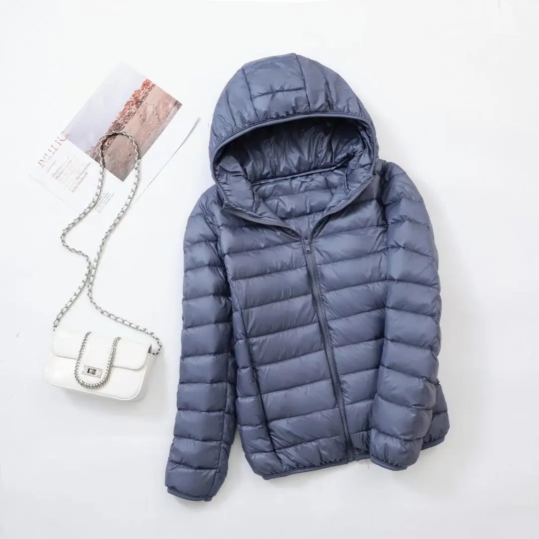 Women's down jacket with hood