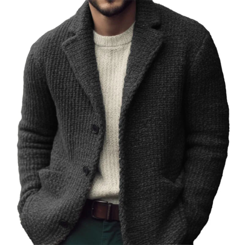 Button-Front Sweater Blazer for Men - Image 4