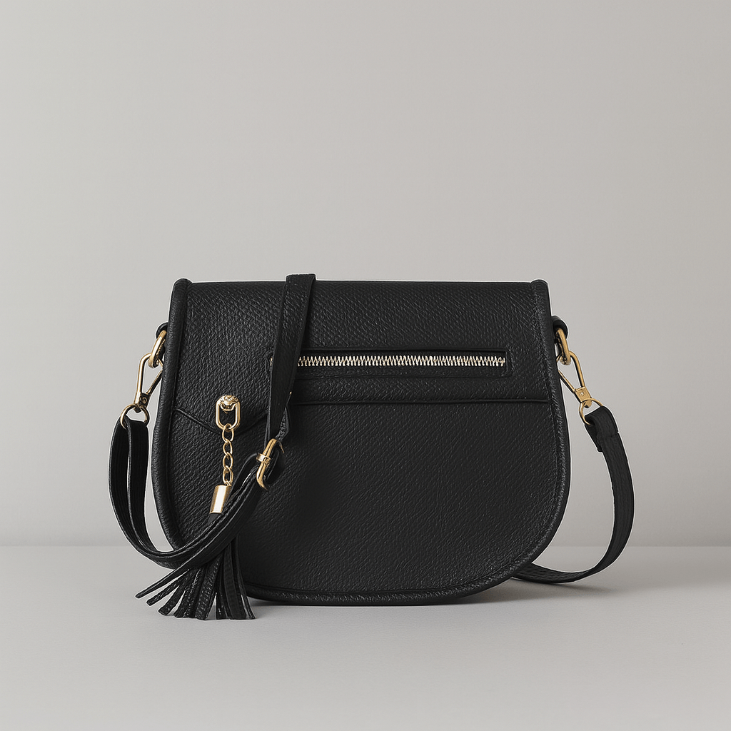 Women's shoulder bag - faux leather saddle