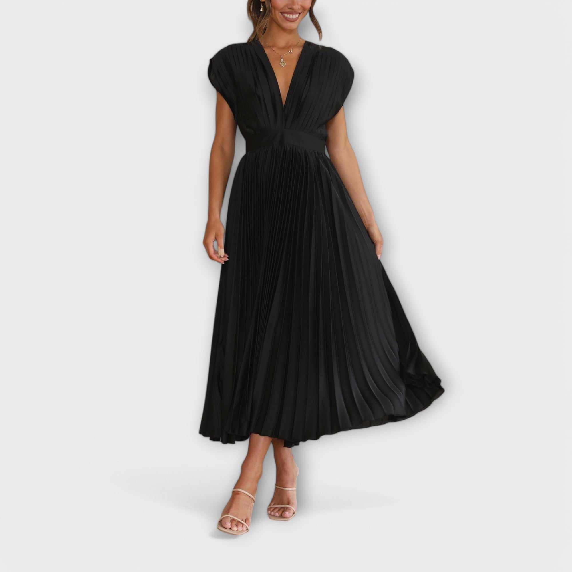 Elsie - Stylish Pleated Midi Dress