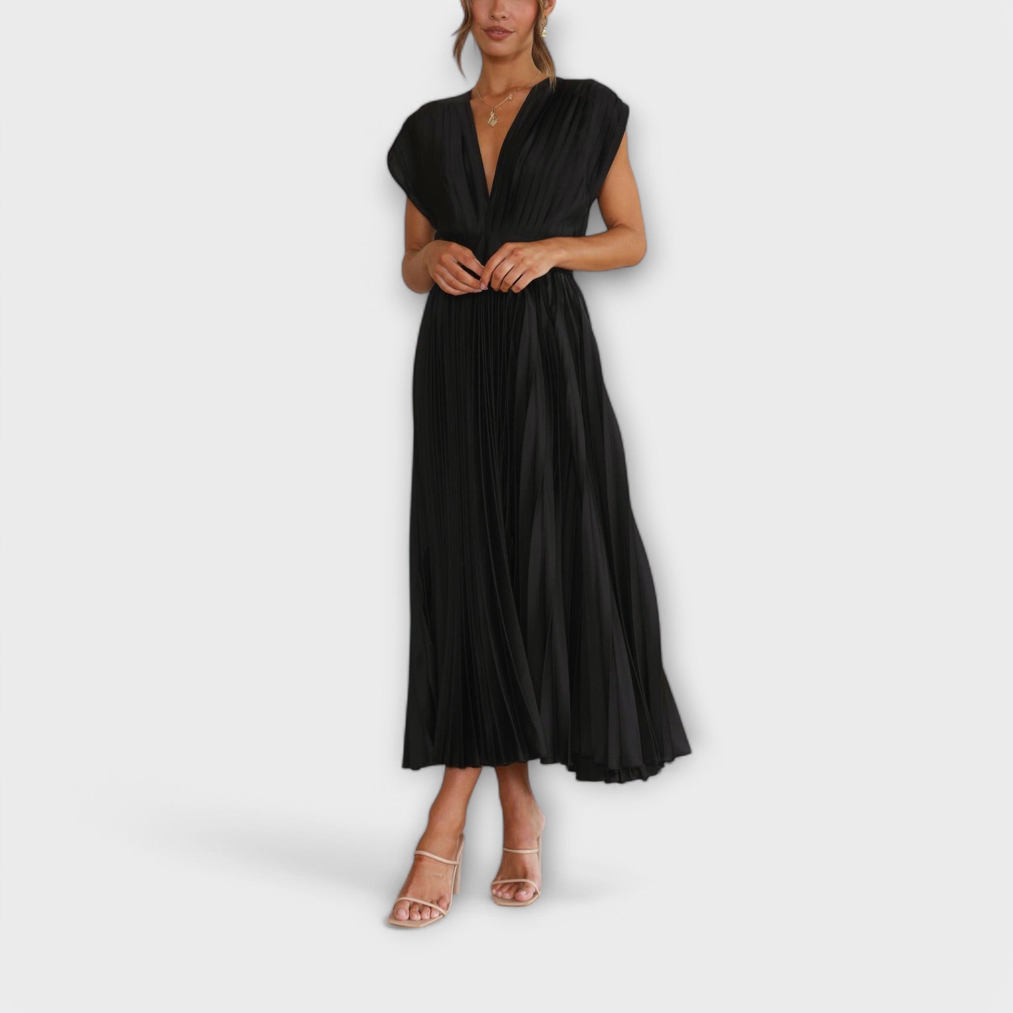 Elsie - Stylish Pleated Midi Dress
