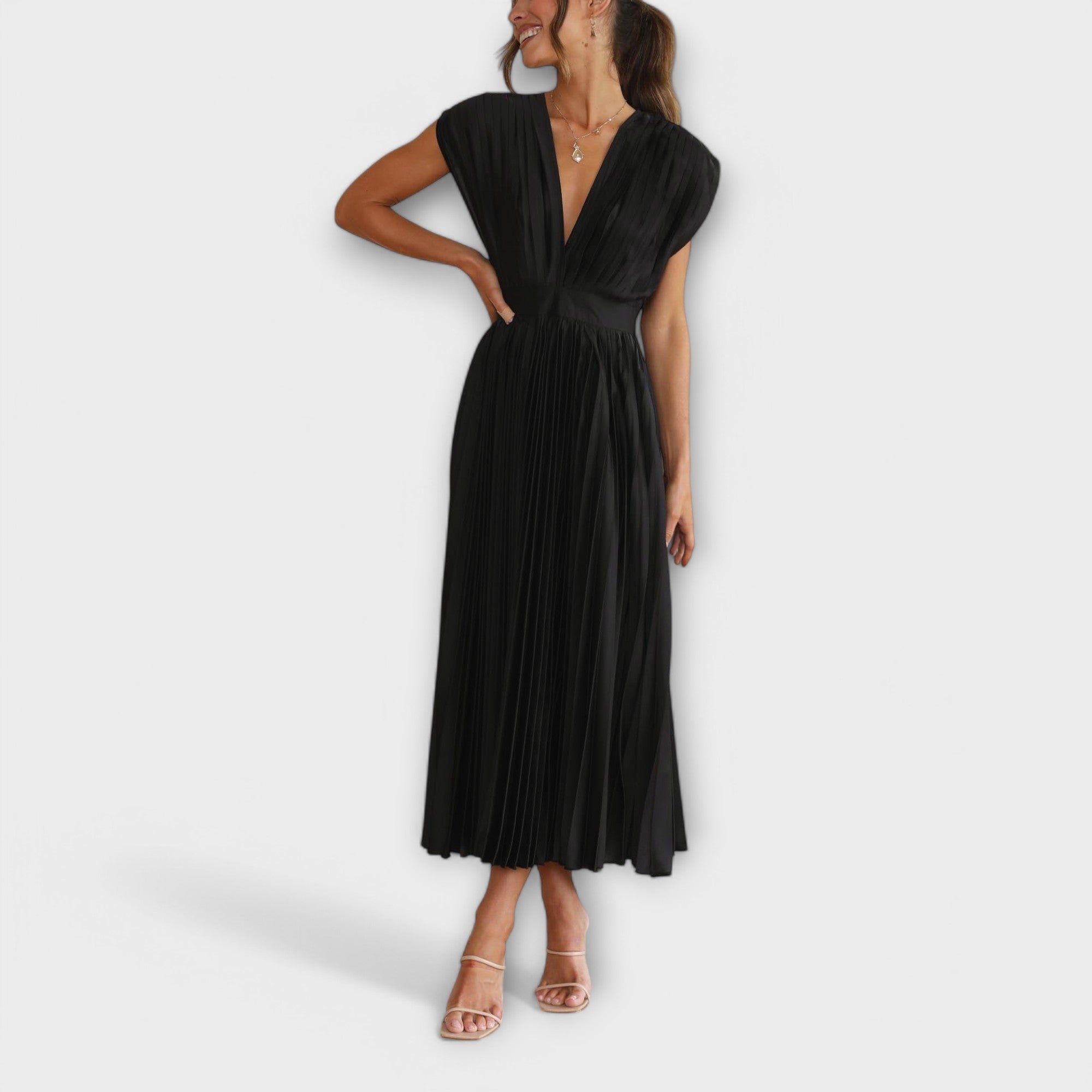 Elsie - Stylish Pleated Midi Dress