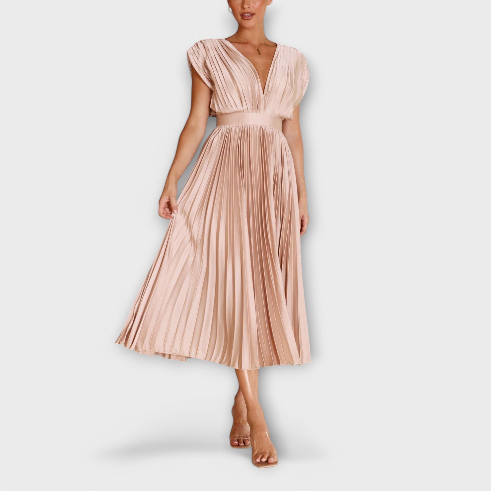 Elsie - Stylish Pleated Midi Dress