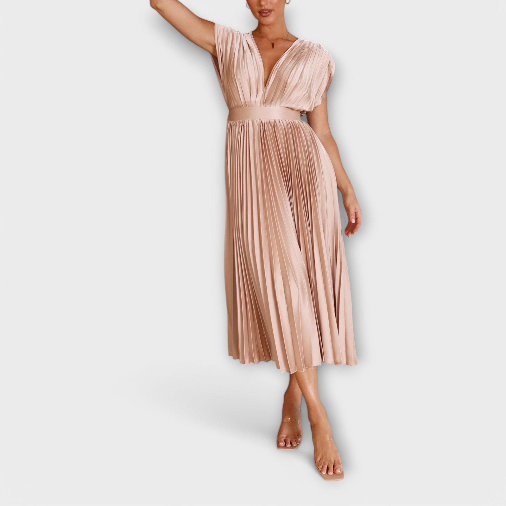 Elsie - Stylish Pleated Midi Dress