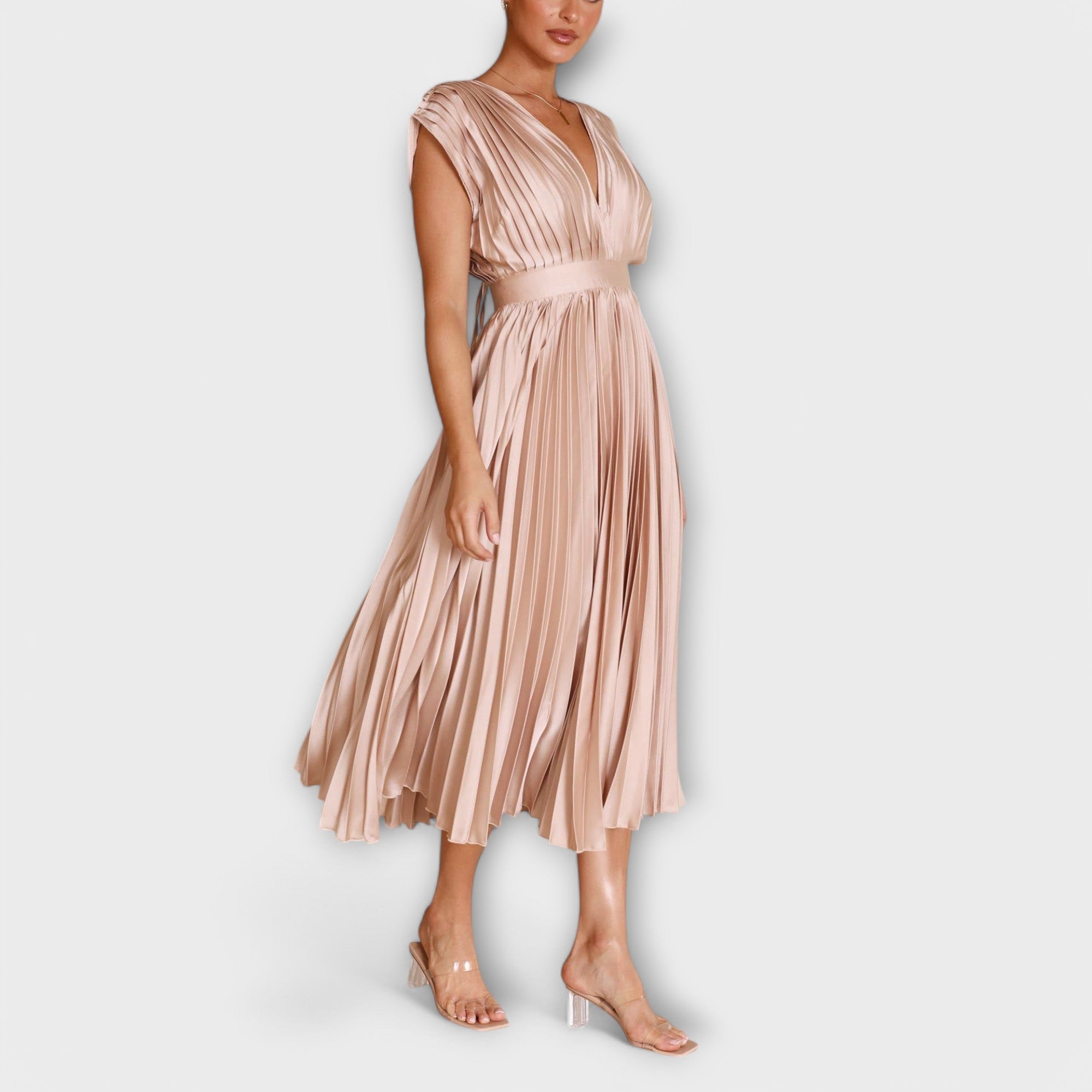 Elsie - Stylish Pleated Midi Dress