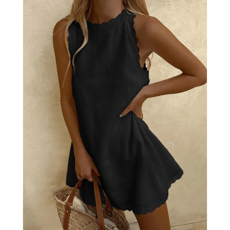 Tosca Women's Midi Dress - Lightweight Summer Dress with Elegant Frill Finish and Sleeveless