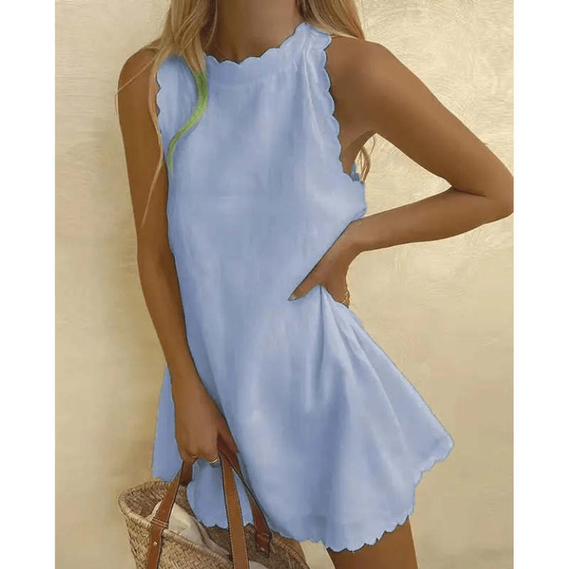 Tosca Women's Midi Dress - Lightweight Summer Dress with Elegant Frill Finish and Sleeveless