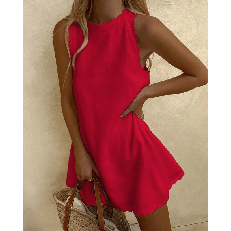 Tosca Women's Midi Dress - Lightweight Summer Dress with Elegant Frill Finish and Sleeveless