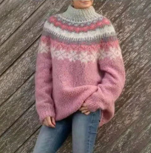 Dámský nordický pletený svetr