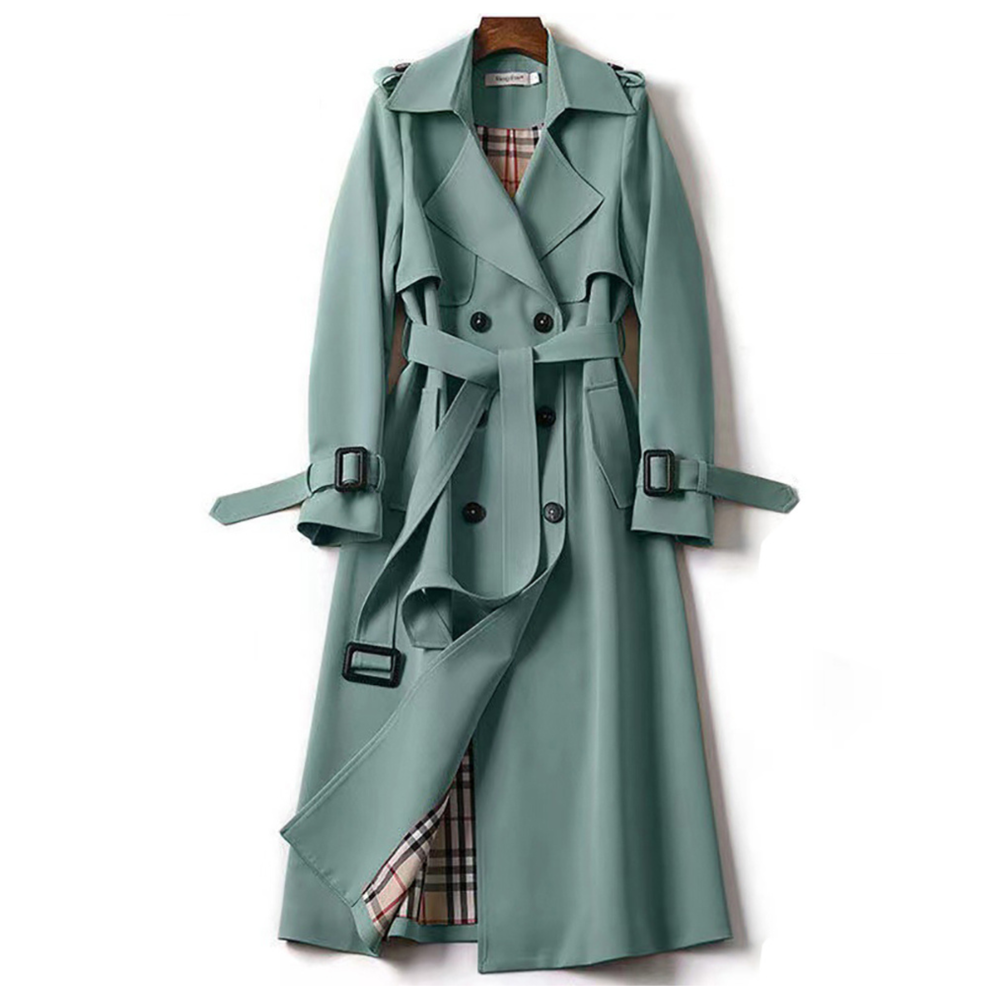 Elegant Long Trench Coat With Belt - Must-have For Autumn And Spring