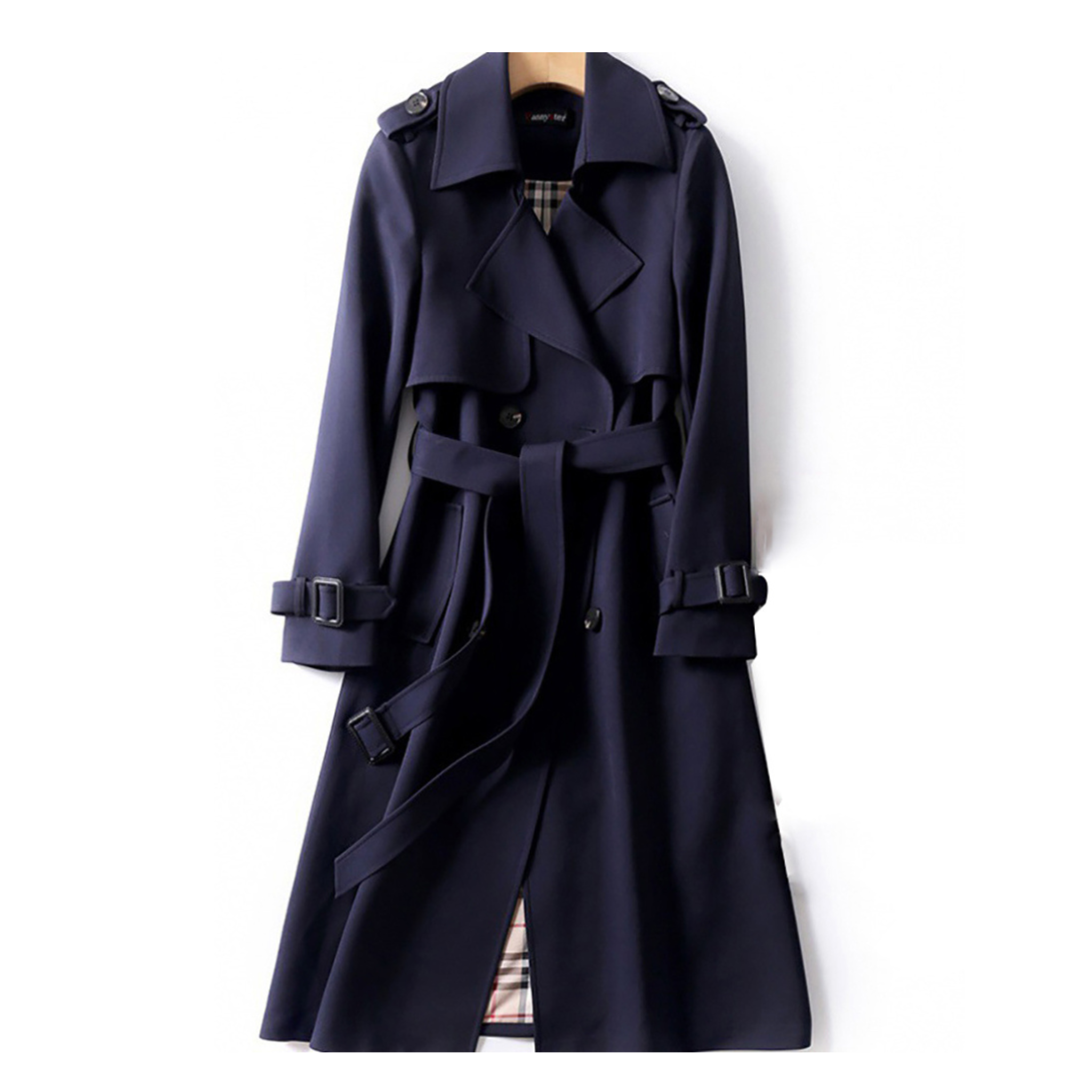 Elegant Long Trench Coat With Belt - Must-have For Autumn And Spring