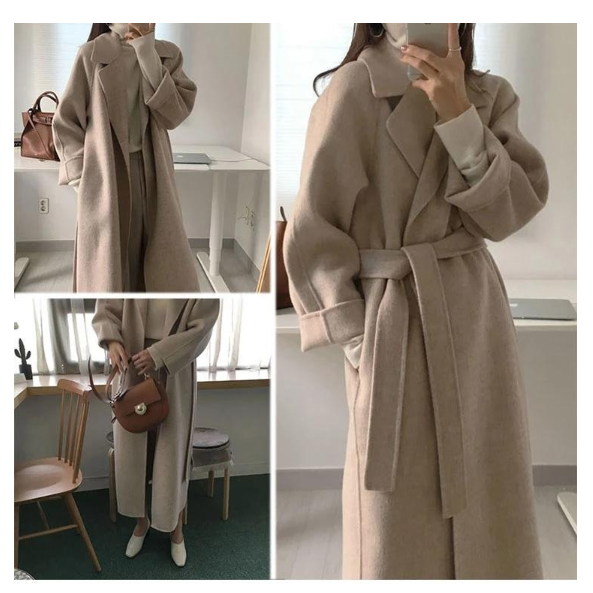 Warm, padded winter jacket for women with full length