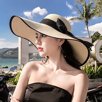 Ladies sun hat ladies with flexible brim and minimalist crown shape