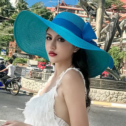 Ladies sun hat ladies with flexible brim and minimalist crown shape