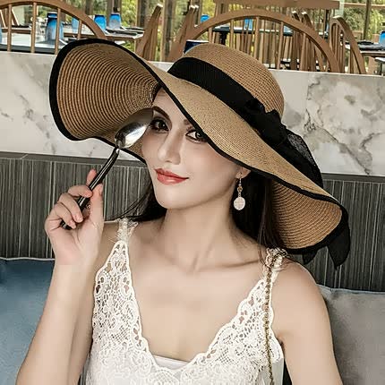 Ladies sun hat ladies with flexible brim and minimalist crown shape