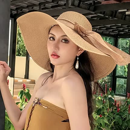 Ladies sun hat ladies with flexible brim and minimalist crown shape